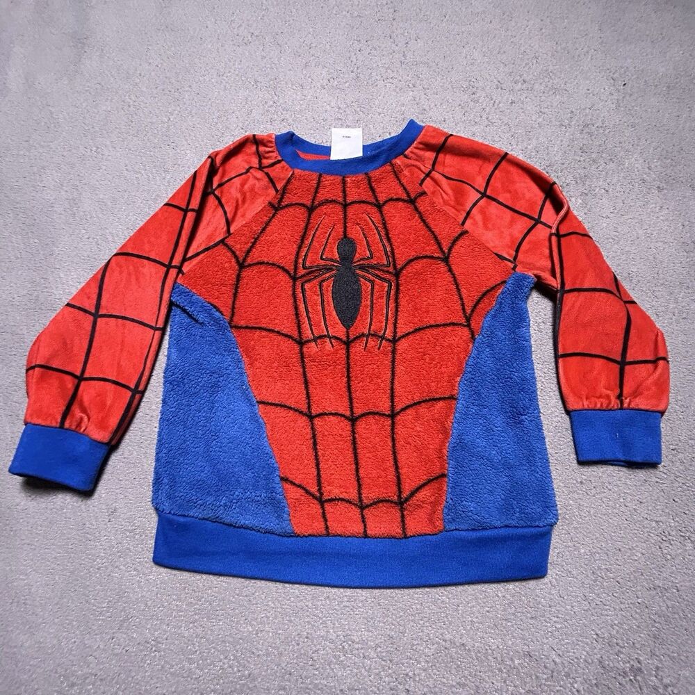 Disney Spider-Man Fleece Sweatshirt Boys 4 Marvel Superhero Pullover Red Blue